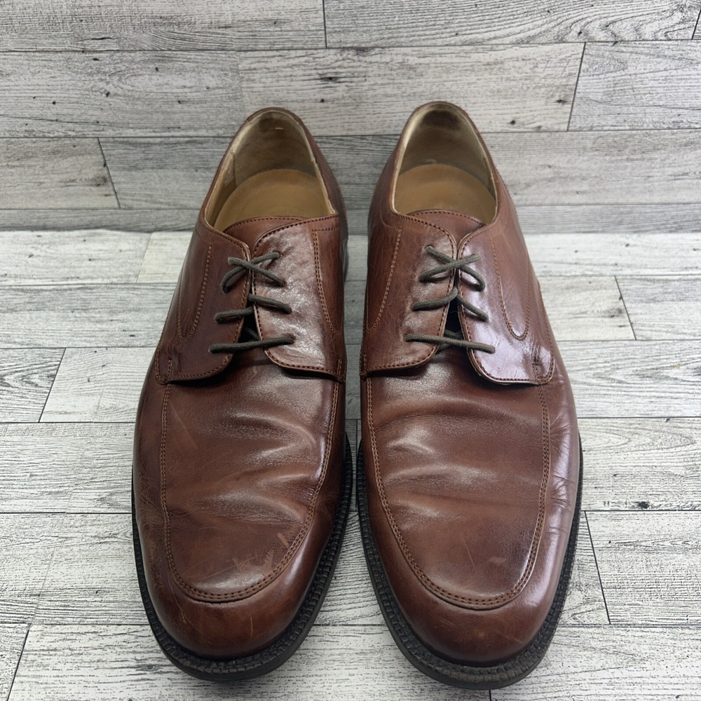 Johnston Murphy Signature Series Brown Sheepskin Oxford Dress Shoes Men Sz 9.5W